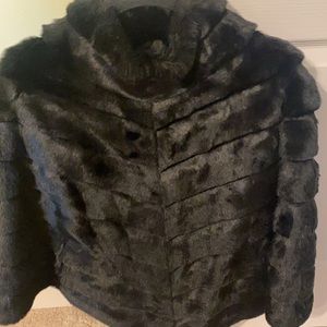 J. McLaughlin one size black faux fur cape/stole
